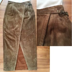 Vintage Banana Republic leather midi dress